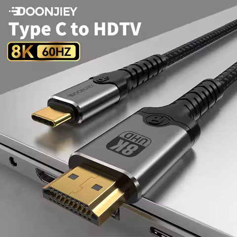 USB-C to HDMI-compatible Cable 8K@60Hz 4K@60Hz Type C Adapter HDMI-compatible Converter Cable For HD