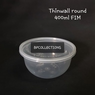 THINWALL 400ML MANGKOK &amp;TUTUP PLASTIK MICROWAVE MERK FIM GOJEK/GRAB