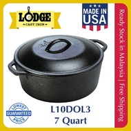🔥In Stock🔥 7 Quart LODGE Cast Iron Dutch Oven with Dual Handles, L10DOL3 | 💯% Authentic