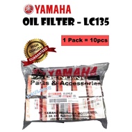 (10 PCS) Yamaha Oil Filter LC135 A - 100% Motorcycle Yamaha - LC135 V1-V6 / FZ150 / Y15ZR / FZ150I /