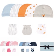 Hudson Baby 彌月禮盒組-新生兒帽子+防抓手套8件