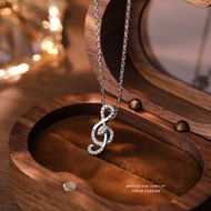 Yes✨S999 Sterling Silver Note Necklace, Red Note's popular snake necklace, Super flash inlaid zircon