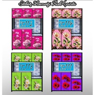 6-Door Floral Wardrobe Sticker