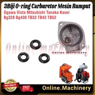 3 Biji O-Ring Mangkuk Carburetor Mesin Rumput Bg328 TB33 TB43 TB52 Bg430 Ogawa Mitsubishi Tanaka Vic