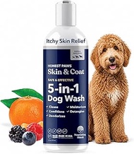 Honest Paws Dog Shampoo and Conditioner - 5-in-1 for Allergies and Dry, Itchy, Moisturizing for Sens