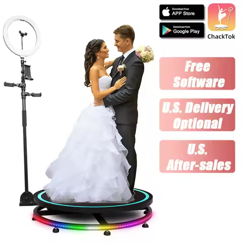 MWE 360 Photo Booth Rotating Photobooth 360 Camera Video Photo Booth for Events Parties Swivel Tripo