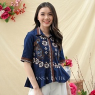 Batik Nuansa Batik Blouse Batik / Kemeja Batik Lengan Pendek Bahan