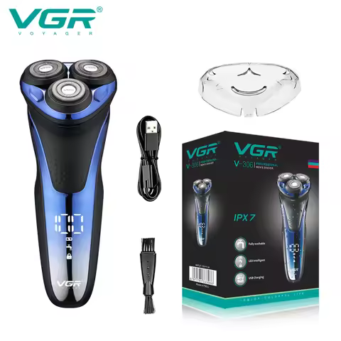 VGR Electric Shaver Professional Razor Waterproof Beard Trimmer Rotary 3D Floating Shaving Rechargea