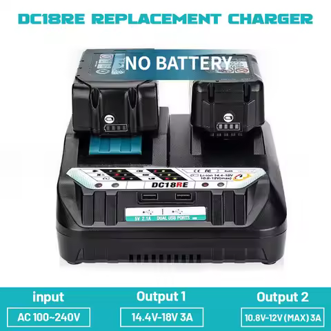 DC18RE Lithium Battery Charger Portable Charging For Makita 18V 14.4V 10.8V 12V Li-ion Tools BL1830 
