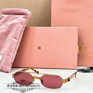 1AUU Mi// iu Small Frame Oval Sunglasses Men Women Fashion Metal Sunglasses smub52s