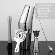 內地直送 - 304不鏽鋼5件套【套餐A】優質不鏽鋼調酒器套裝 調酒套裝5件組 吧勺 濾冰器 酒嘴 量杯 調酒杯 調酒用品 雪克杯 調酒工具 調酒器具