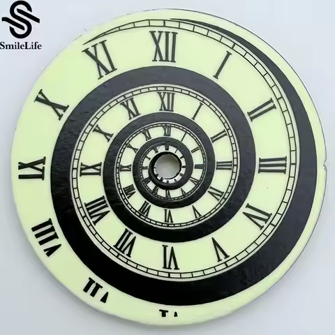 SmileLife Green Luminous 28.5mm Black White Dial Fit NH35/NH36/4R/7S Watch Dials 3 O'clock 3.8 O'clo