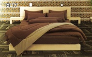 ชุดเครื่องนอน ผ้าปูผ้านวมทูโทนครบชุด แฟร์เลดี้ Fair Lady รหัสสินค้า FL17 สีน้ำตาลเข้ม ขนาด 3.5/5/6 ฟ