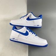 N-I-K-E Air Force 1 Low White/Medium Blue Sports Sneakers Shoes