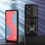 KEYSION เคสเกราะกันกระแทกสำหรับ OPPO A60สไลด์ป้องกันเลนส์กล้องขาตั้งโทรศัพท์โทรศัพท์ด้านหลังเคสสำหรั