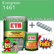 evergreen 1461 / KTH EPOXY ( 5L ) + ( FREE 7" ROLLER SET ) Floor Epoxy Paint (4L+1L Hardener) Brand: