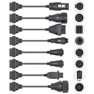8PCS Full Set Trucks Cable for DS150E Truck Diagnostic Cable OBD2 for Volvo Scania Benz Man Iveco Re