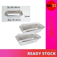 (5 PCS) CRYSTAL WRAP Rectangle Aluminium Foil Tray with Lid 4573-P