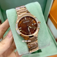 [Original] BNB10695-2547S Elegance Women Watch with Brown Dial and Rose Gold Stainless Steel