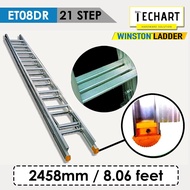 Original WINSTON ET08DR 21 Rungs Premium Aluminium Triple Pole Ladder with SIRIM