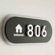 Acrylic 3D residential digital sticker Unit Number Signage HDB Unit Customised Unit Sign door sign  