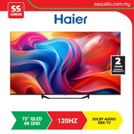 【 DELIVERY BY SELLER 】 HAIER H75S80FUX  75" 4K HDR10 MEMC GAME MODE ALLM GOOGLE DOLBY AUDIO QLED TV