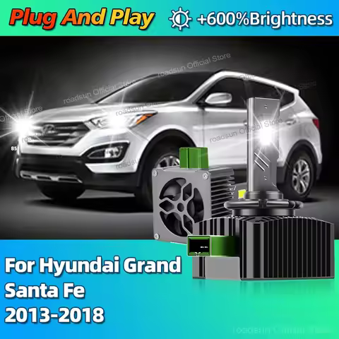 6000K LED Headlights HID D3S Turbo Canbus Car Light Bulbs 30000LM For Hyundai Grand Santa Fe 2013 20