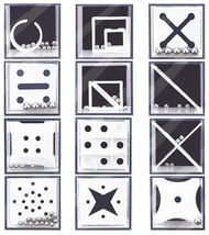 12Pcs Balance IQ Maze Game Puzzle Boxes,Fidget Puzzle Boxes with Steel Ball Brain Teaser,Puzzle Stoc