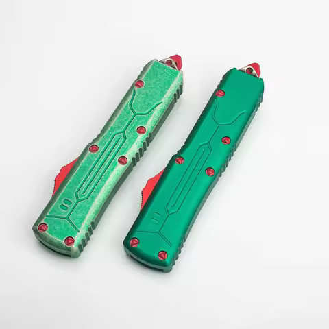 Micro Tech UTx85 Bounty Hunter Knife OTF Pocket Knife Stone Wash Handle Aluminum Alloy Handle D2 Out