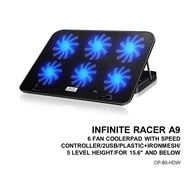 INFINITE RACER A9 6 FAN LAPTOP COOLER PAD FOR 15.6" AND BELOW