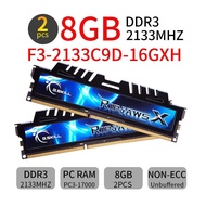 For G.Skill Ripjaws 16GB Kit (2x 8GB) DDR3 OC 2133MHz PC3-17000 Desktop PC Memory RAM
