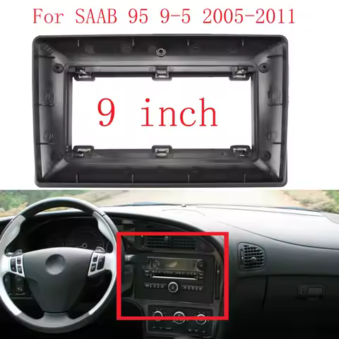 WQLSK 9 Inch Car Frame Fascia Android Radio Audio Dash Fitting Panel Kit For SAAB 95 9-5 2005-2011
