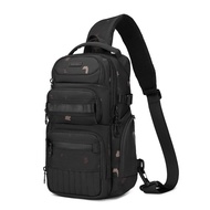 กระเป๋าคาดหน้าอก OZUKO สำหรับผู้ชาย กระเป๋าสะพายข้างแบบสะพายข้างหลายช่อง ป้องกันน้ำ สำหรับการเดินทาง