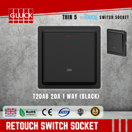 RETOUCH THIN 5 Switch Series - 1Gang 2 Gang 3 Gang 4 Gang (BLACK Series)
