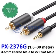 Panamax 1.5~30 meter 3.5mm Stereo Plug to 2 RCA Plug Cable - PX-2376G Series