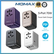 MOMAX 70W 1-World Universal Travel GaN Charger 5-Port Plug Adapter