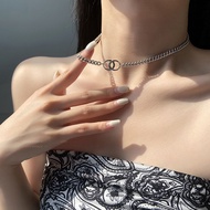 Chain Choker with 2 cage circles
