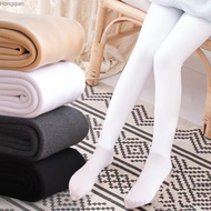 Girls' pantyhose plush thickened children's leggings in autumn and winter, white dance socks special