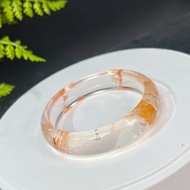 超稀有玻璃體雪花幽靈水晶手鐲56MM 冰透閃片水晶手環 內心寧靜