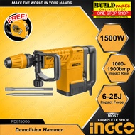 BUILDMATE Ingco 1500W Jack Demolition Hammer Chipping Gun Concrete Breaker Percussion PDB15006 - IPT