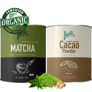 🎀(เซตคู่) ผงมัทฉะ ชาเขียว (Matcha Powder) ขนาด 250g +ผงคาเคา ออร์แกนิค (Organic Cacao Powder) ขนาด