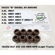 Sanwa Japan Viton Valve Seal - Isuzu ELF 250 350 NKR NPR 2.8L 4BA1 3.6L 4BB1 3.3L 4BC2 3.9L 4BD1 4BD