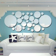 26pcs/set  3D DIY Acrylic Mirror Wall Sticker Round Shape Stickers Decal Home Decoration