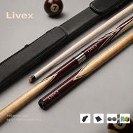 LIVEX 1/2 Split Pool Cue 11.5mm 13mm Maple Ebony Kayu Pool Chinese 8-Ball Billiard Stick Free 4-in-1