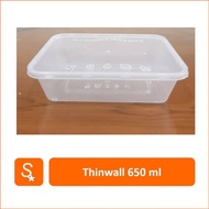 PLASTIC MICA BOX 650 /THINWALL 650ML /ML FOOD STORAGE PLACE PLASTIC FOOD CONTAINER FOOD GRADE/