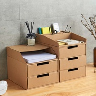 office desk decoration desk organiser office organizer Desktop Storage Kraft Paper Storage Box Offic