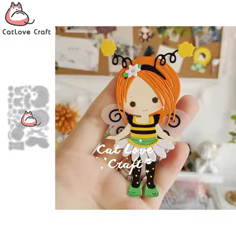 Catlove Girl Bee Animal Metal Cutting Dies Scrapbooking Mold Stencil Die Cuts Card Making DIY Craft