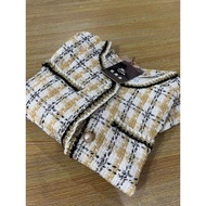 Cardigan Jisoo Tweed Import Wanita