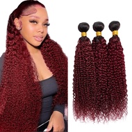 Burgundy Bundles 1B99J Curly Human Hair Bundles 8A Grade Brazilian Unprocessed Virgin Hair 3 Bundles