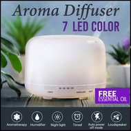500ml Essential Oil Diffuser Humidifier with 7 Color LED Light